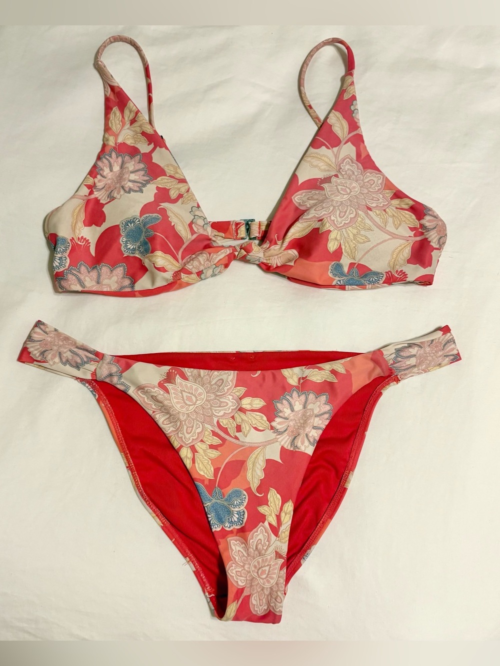 O’Neill Antalya Red Floral Bikini Set Swimsuit